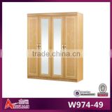 W974-49 modern bedroom wardrobe sliding mirror doors