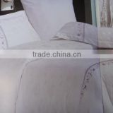 300TC 100% Cotton fabric , satin plain or satin stripe fabrics white color