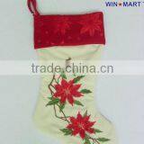 20" embroidery poinsettia stocking