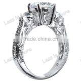 New 925 Silver cz Three Stone Ring ,engagement Ring Set thumbnail-3