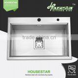 Cupc Aluminum Heat Sink Stainless Steel Handmade Single Bowl Sink Topmount Single Bowl Kitchen Sinks With Grid and Strainer thumbnail-4