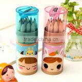 Best promotion gifts DIY creative stationery kids Novelty 12 Color Non Toxic Marking drawing pencil wax Crayons for Wooden