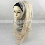 Wholesale Hot Infinity Cotton Hijab Scarf With Lace Around Muslim Pashmina thumbnail-4