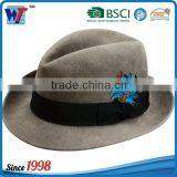 Wholesale Lady Fedora Wool Felt Wide Brim Black Fedora Hats for Women thumbnail-2