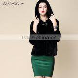 Hot Sale Short Black Mink Fur Hooded Coat for Winter thumbnail-1