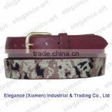 Camouflage Needlepoint Belt With Solid Brass Buckle thumbnail-1