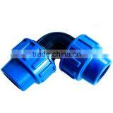 Dark Blue Color PP Compression Fittings Male Elbow