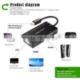 Voxlink 4 in 1 Thunderbolt Gold Plated Mini DisplayPort to HDMI Audio VGA DVI Cable Adapter thumbnail-6