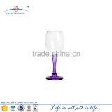 Hand Painted Purple Colored Stem Wine Glass