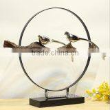 Resin Silver Bird Figurines Standing on Branch Decoration thumbnail-2