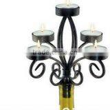 Romantic Novelty Design Fashion Black Metal Wine Bottle Candelabra/best Seller Wedding Candlestick/ Economic Candle Holder thumbnail-5
