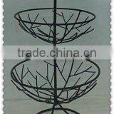 2015 Hot Sale 2 Tiers Iron Wire Scroll Fruit Basket thumbnail-1