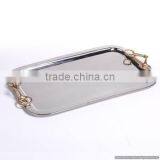 rectangle metal shiny tray for home use