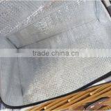 China Customized Cheap 2 Person Type Insulation Wicker Willow Picnic Basket With Cheeseboard Cooler Bag thumbnail-5