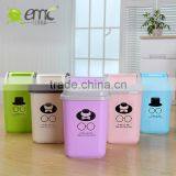 Emc Plastic Waste Bins With Cover, 20L Square Shape Plastic Waste Bins With Cover