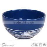 Round Shape Ceramic Rice Bowl With Silk Screen Antique Brush thumbnail-2