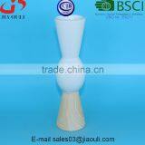 Popular Style Tall Pillar With Wood Print Bottom Ceramic White Vase for Decoration thumbnail-4