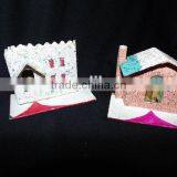 1950s Set of 3 Mica Christmas Houses (One Church) thumbnail-4