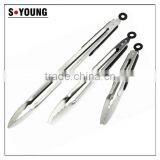 39031 9 Inch Stainless Steel Kitchen Tongs BBQ Grill Food Salad Tongs With Lock thumbnail-3