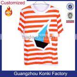Women Big Size Red and White Striped T-shirt Short and Long Sleeves