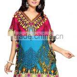 2016 Latest Fashion Women's Turkish Chiffon Beachwear Digital Print Kaftan thumbnail-3