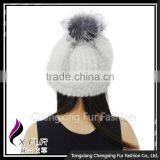 CX-C-239E New Arrive Luxury Top Quality Baggy Mink Fur Hat With Top Fur Ball Beret Beanie Hat Cap thumbnail-2