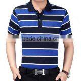 Summer Short-sleeved T-shirts Men Loose Thin Middle-aged Men's Stripes thumbnail-5