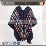 2016 Geometric Pattern Light Soft Warm Stylish Wool New Unisex Poncho thumbnail-1