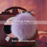 Wholesale for Handbag Material Fox Fur Pom Poms Keychain Fox Fur Plush Fur Balls Bag Charms thumbnail-3