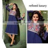 Designer Georgette Long Kurtis thumbnail-6