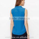 Hot Selling Fashion Crepe Blouse Knok Front Sleeveless Lady Blouse thumbnail-3
