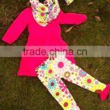 Floral Baby Girls Pant Scarf Dress Set With Matching Knot Headband thumbnail-1