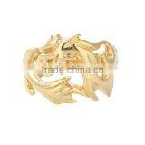 Titanium Steel Unadjustable Rings Gold Plated Dragon thumbnail-1