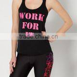 Dry Fit dri fit women tank Top ladies singlet black silk print custom gym tank top