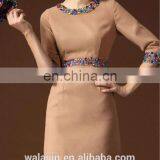 Beaded Woolen Dress Ladies Korean Dress New Fashion thumbnail-2