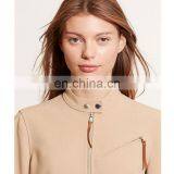 Fancy Stretch Crepe Neutral Classic Moto Jacket thumbnail-3