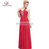 Grace Karin Hot Sale Chiffon Long Chiffon Beaded One Shoulder Evening Dress CL3120-4 thumbnail-1