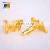 Gold Plating Custom Letter Cufflink for Mens Shirts