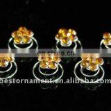 Bridal Purple Flower Crystal Hair Twists thumbnail-1