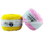 Free sample cool 100% cotton lace yarn #5 for knitting crocheting