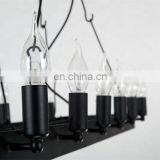 Декоративный большой промышленный подвесной потолочный люстра из черного кованого железа с LED лампами thumbnail-2