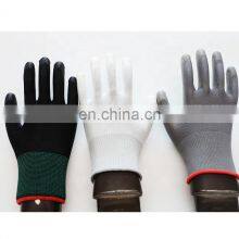 Wholesale Free Sample EN388 White Nylon Polyurethane Palm Fit Dipped Electronic PU Gloves thumbnail-5