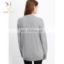 V Neck 100% Women's Cashmere Sweater Pullover thumbnail-2