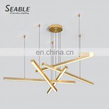 Wholesale Magnificent Decoration Gold Indoor Dining Room PC Iron Aluminum LED Modern Chandelier Lamp thumbnail-1