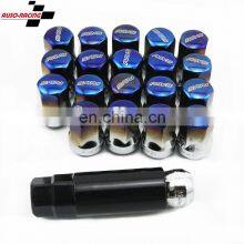 AOSU 490S-T 20Pcs Universal 30mm M12 x 1.5MM Baking Blue Aluminum Car Wheel Lug Nuts