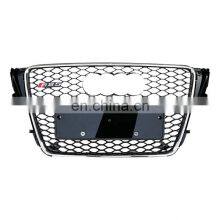 RS5 Front Bumper Grille for Audi A5 S5 B8 Chrome Silver Black High Quality Center Honeycomb Mesh Grill 2008-2012 thumbnail-4