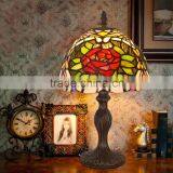 8"W Europe Style Stained Glass Table Desk Lamp, Tiffany Table Lamp Baroque Lighting