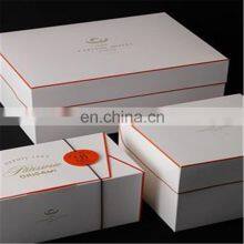 Luxury White Brand Logo Hinged Lid Inlay Empty Paper Cardboard Gift Cosmetic Box Packaging With Ribbon thumbnail-2
