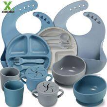 Baby Feeding Kit - Complete and Multilevel - 10 Baby Guided Weaning Silicone Supplies Including Food Capture Bib thumbnail-2