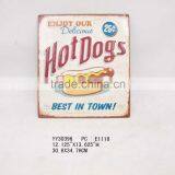 Vintage Embossed Tin Sign, Hot Dog Design Wall Decor thumbnail-1